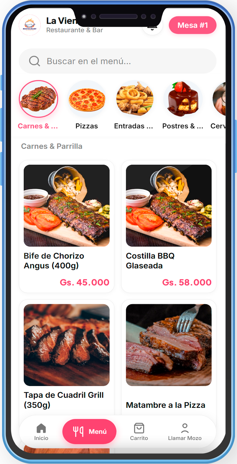 El cliente pide desde su celular